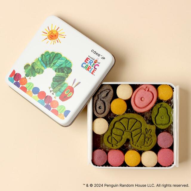 「はらぺこあおむし」クッキー缶 価格:3,300円(税込)【名作絵本のクッキー缶セレクション by Cake.jp】