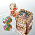 「ポッピン缶」＜価格：1,485円（税込）＞【ステンドグラスのような“ガラス絵×浮世絵” が美しい！和菓子入り『ポッピン缶』蔦屋書店など限定で新発売！】