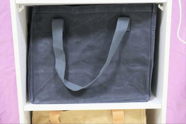 【ワークマン パラフィン帆布ミディアムトート】段ごとに色を変えるとアクセントに