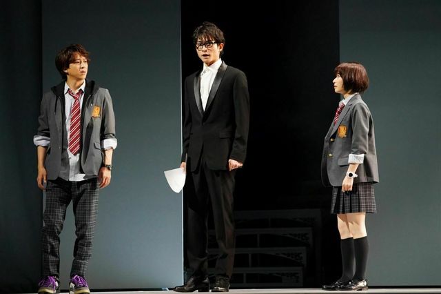 ミュージカル『四月は君の嘘』ゲネプロより　左から）寺西拓人、木村達成、唯月ふうか