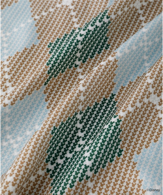 ミッキー&ミニー / アーガイルシルクパジャマ（セットアップ）グリーン×ブラウン ¥176,000