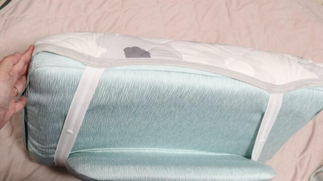 【カインズ カバーが洗える背もたれイス Lepoco】カインズ製品ですが、ニトリのピローカバーをかぶせてみたらぴったりでした！