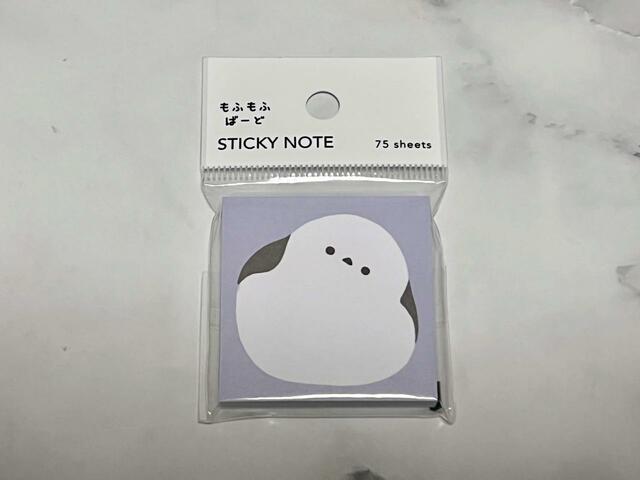 【付箋 もふもふばーど75枚】110円（税込）