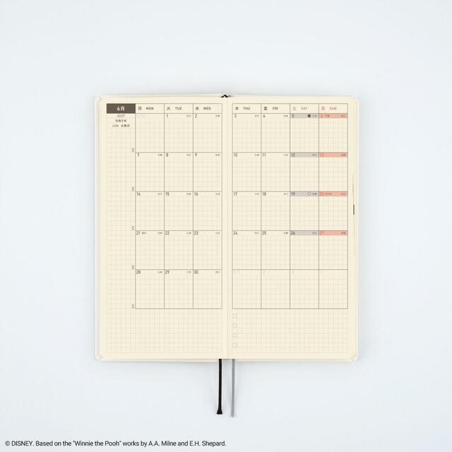 週間手帳weeks「クマのプーさん お話の時間」：日本語版 3,190円