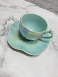 【Francfranc（フランフラン）】オパールシェルカップ＆ソーサー　MINT／税込1,400円