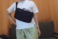 【ワークマン スクエアボディバッグ】前に背負ってボディバッグとしても