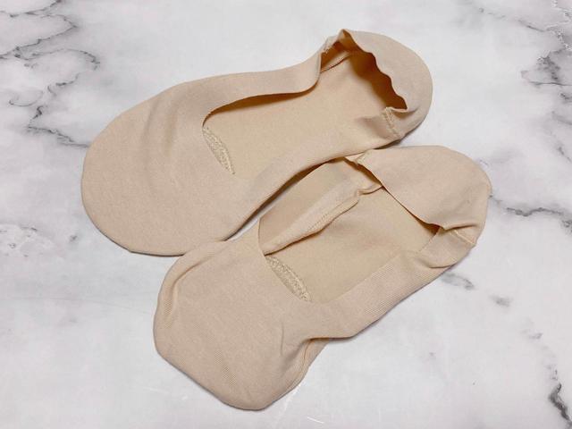 【無印良品】かかと滑り止め付き綿混深履きフットカバー／税込230円