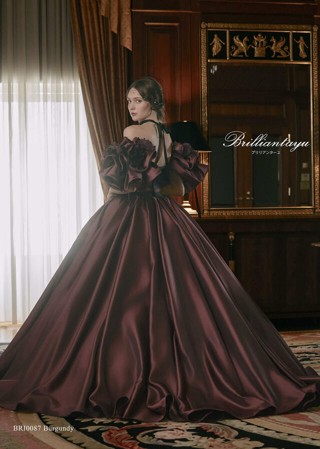 クラウディア|「Brilliantayu (ブリリアンターユ)」新作ウェディングドレス| BRI-0087_Burgundy