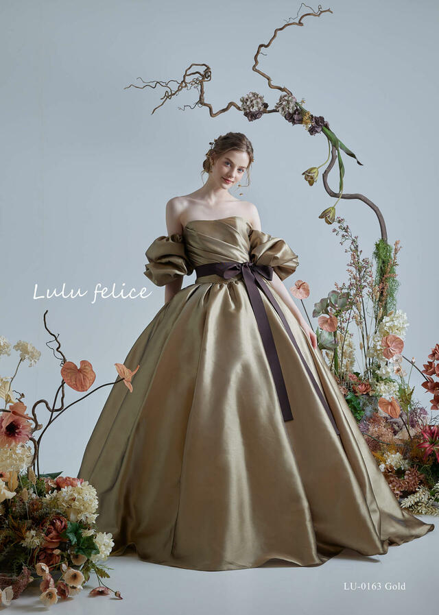 「Lulu felice(ルル・フェリーチェ)」新作ウェディングドレス LU-0163_Gold
