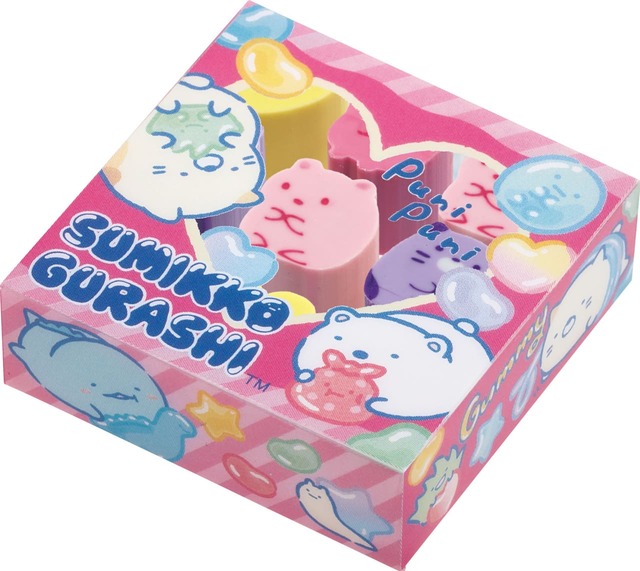 【すみっコぐらし『グミグミパーティー』】「グミグミマスコット消しゴム」全4種、各330円