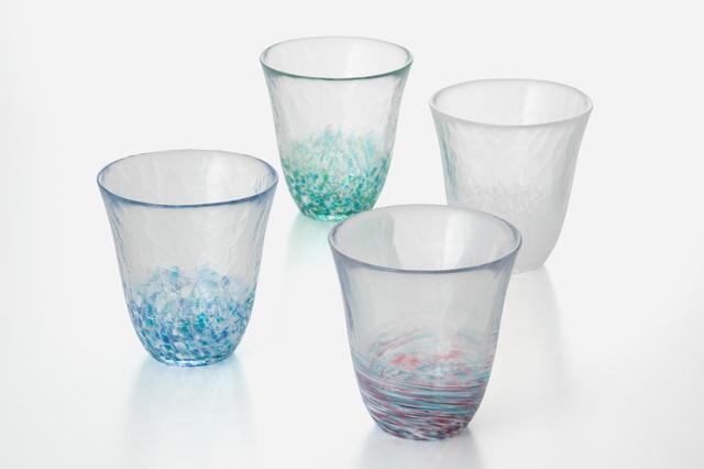 カラフルな津軽びいどろのフリーグラス