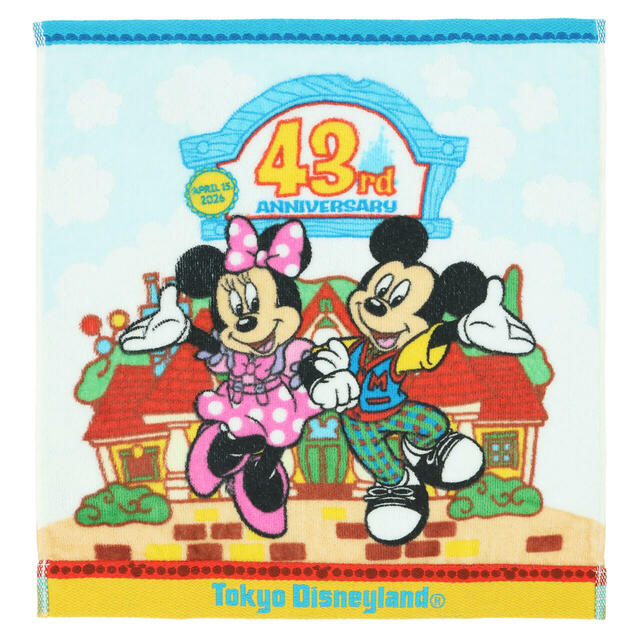 ウォッシュタオル 1,200円｜東京ディズニーランド開園43周年を記念したグッズ｜販売店舗：東京ディズニーランド「ギャグファクトリー／ファイブ・アンド・ダイム」｜発売日：2026年4月15日（水）