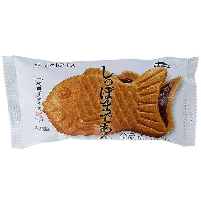 【シャトレーゼアイス売上ランキング 8位】「和菓子アイス たい焼き最中バニラ しっぽまであん」1個 108円（税込）