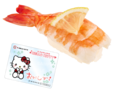 「​​​第2弾 ハローキティ コラボクリアピック付き 大えび」＜価格：250円（税込）＞【「ハローキティ」と「スシロー」が初コラボ！多数のコラボグッズが登場！シール帳に綴じられるコラボシールにも注目！】