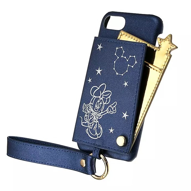 iPhone 6_6s_7_8_SE(第2世代)用スマホケースハンドストラップ付き＜ミニー＆フィガロ＞3,300円