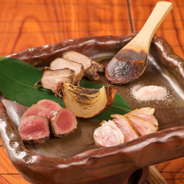 名物！！猪豚、蝦夷鹿、合鴨の三獣奏