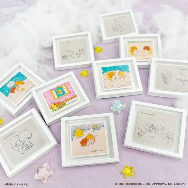 【リトルツインスターズ(キキ&ララ)】「ミニフレームマグネット」単品770円(ブラインド)、BOX7,700円