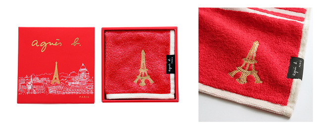 【アニエスベー 限定パッケージ入りタオルハンカチ】今回のために描き下ろされた特別なデザインです