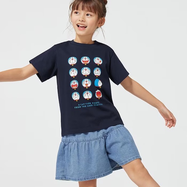 KIDS(男女兼用)グラフィックT(半袖) DORAEMON ¥990