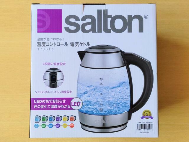 【シナジートレーディング サルトン 温度コントロール機能付 電気ケトル 1.7L 1個 4280円】LEDランプの色で水温がわかる画期的な一品