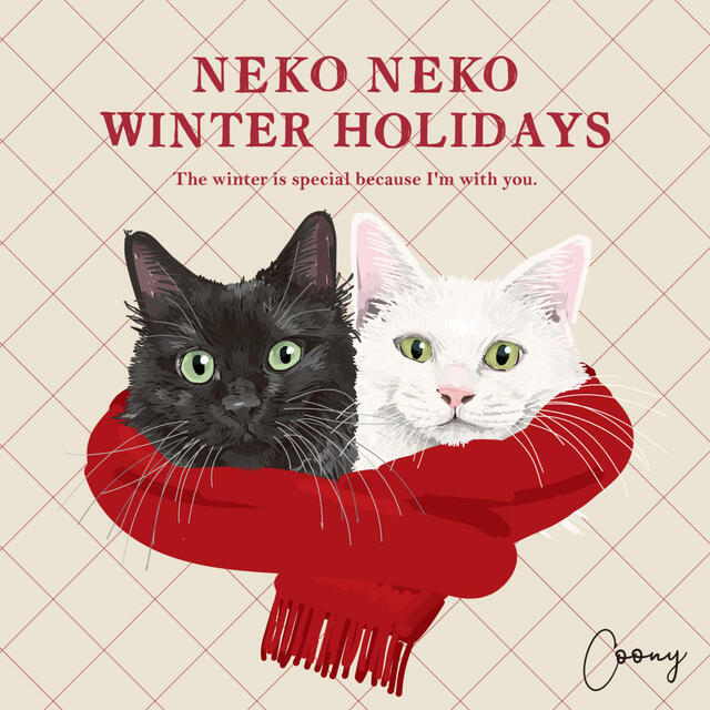 「NEKO NEKO WINTER HOLIDAYS」【【予約開始】聖なる夜は「ねこねこのクリスマスケーキ」で♪冬限定の可愛いオリジナルトートバッグ付き!】