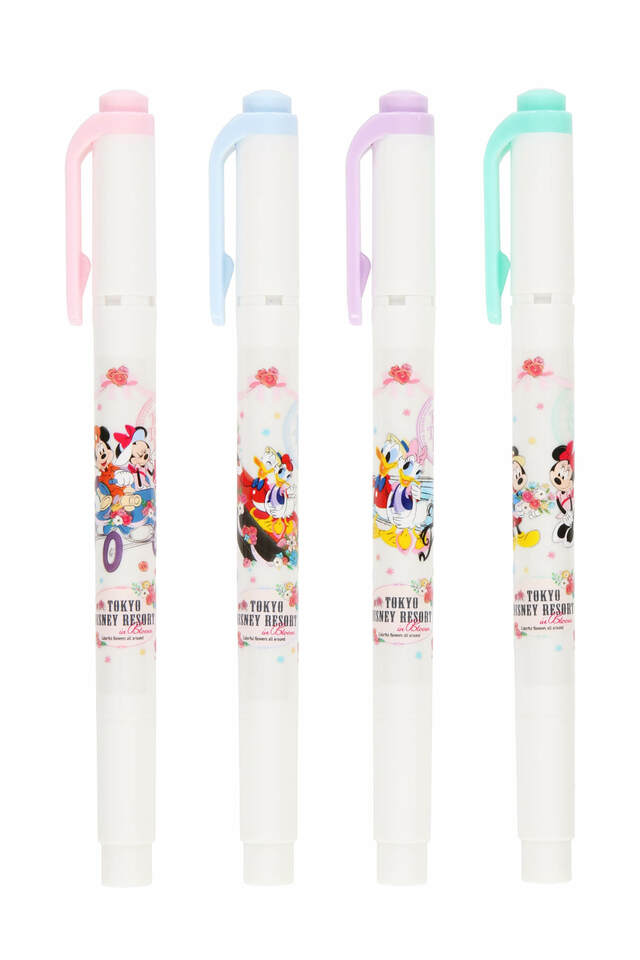 ラインマーカー〈マイルドライナー〉セット 1,000円｜東京ディズニーリゾート「花咲き誇るパークを満喫するミッキーたちが描かれたグッズ」｜販売店舗：東京ディズニーランド「ホームストア」、東京ディズニーシー「ヴィラ・ドナルド・ホームショップ」｜発売日：2024年4月25日（木）