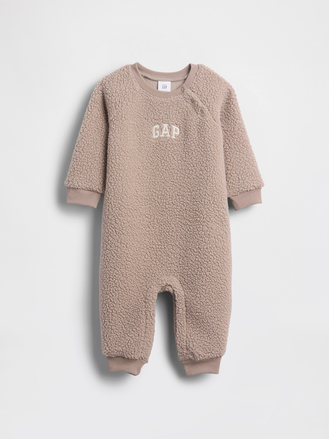 【Gap 2025ブラックフライデーイベント】ニューボーン GAPロゴ ボア カバーオール (税込5,990円)※50~90cm展開