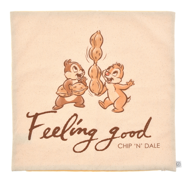【FOOD TEXTILE】チップ＆デール クッションカバー イエロー Chip＆Dale FOOD TEXTILE　©Disney