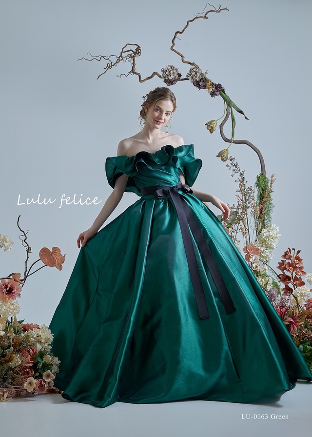 「Lulu felice（ルル・フェリーチェ）」新作ウェディングドレス　LU-0163_Green