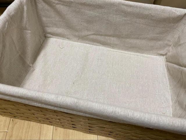 【ダイソー ペーパー布収納】しっかり目の詰まったバスケットです