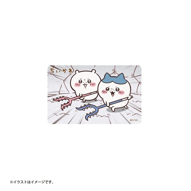 【アニメ『ちいかわ』】「スマホに貼れるサイズのステッカー」お揃いのさすまた　￥385