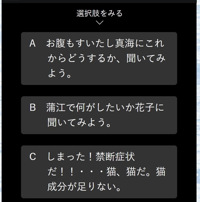 選択肢を選んでストーリーを進めよう