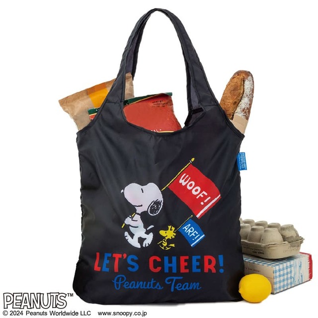 『SNOOPY CHEER ECOBAG BOOK BLACK』急な買い物にも便利