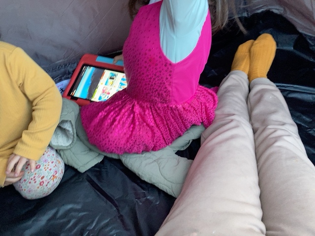 【ワークマン BASICドームテント】子ども達とさっそくテントに入ってみました