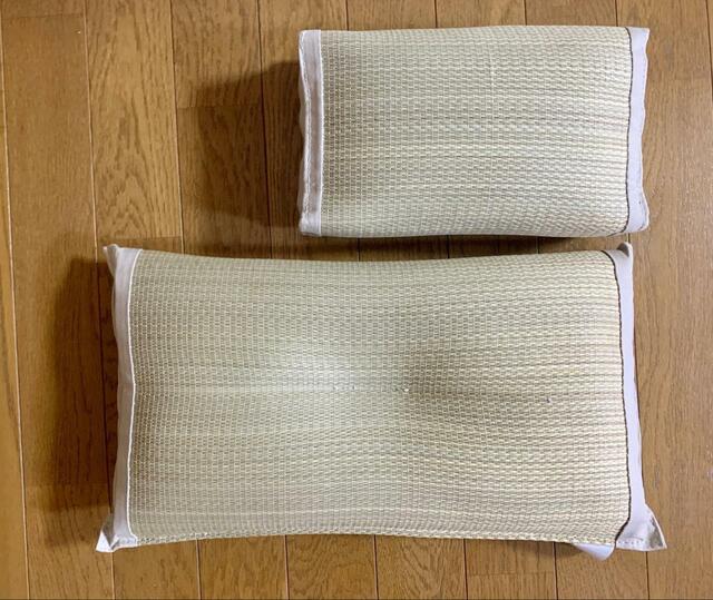 【無印良品 イ草枕・平型】大きめサイズで寝返りしやすい