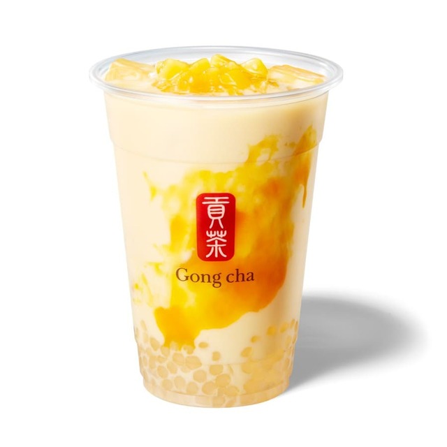 【ゴンチャ】「マンゴーミニパール ミルクティー（ICED／M）」650円