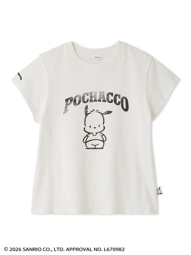 【ポチャッコ×ミラ オーウェン】「カレッジプリントコンパクトTシャツ」6,490円/カラー:WHT