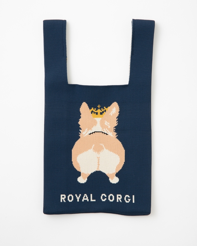 【Jubilee ニットトートバッグ イギリスデザイン/ネイビー】もっちりとしたおしりが可愛い!