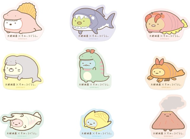 【大絶滅展×すみっコぐらし】「ダイカットステッカー」全9種 各550円