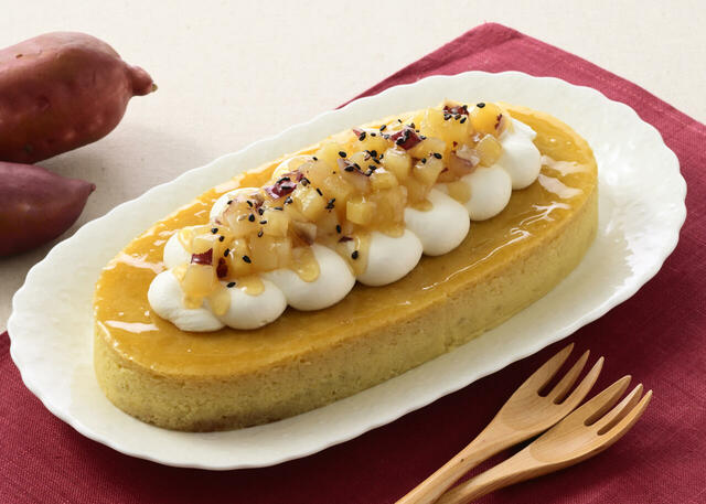 「スイートポテトケーキ（紅はるか＆紅あずま）」＜価格：1,850円（税込1,998円）＞【銀座コージーコーナーに〝いも・栗・かぼちゃ”のケーキが勢ぞろい！「紅はるかのモンブラン」＆「スイートポテトケーキ」新登場！】