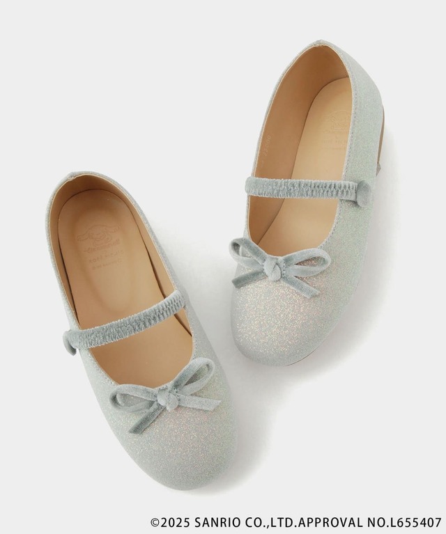 【サンリオキャラクターズ×ロペピクニック】「【KIDS】グリッターバレエシューズ」カラー:ブルー(シナモロール)、サイズ:18.0/19.0/20.0/21.0 ¥4,499