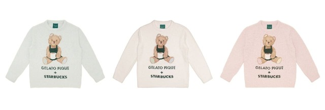 【ジェラート ピケ＋スターバックス】『gelato pique パウダーベアジャガードプルオーバー ミントグリーン』 『gelato pique パウダーベアジャガードプルオーバー オフホワイト』 『gelato pique パウダーベアジャガードプルオーバー ソフトピンク』 各10,500円