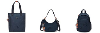 【Kipling x miffyコレクション】（左から）メリタ ￥18,700／ネラ ￥19,800／デリアミニ ￥22,770（価格はすべて税込み、カラー名はすべてミッフィーネイビージャカード）