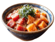 「マグロとサーモン」<価格:1,000円(税込)>【“刺身食べ放題”で話題の『漁港食堂 秦野店』がリニューアルオープン!海鮮丼・定食・海鮮だし茶漬けなど、さらにメニューが充実!】