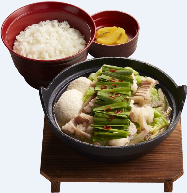 博多もつ鍋定食（ちゃんぽん麺入り）