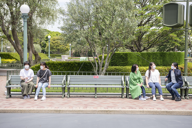 パーク内のベンチ