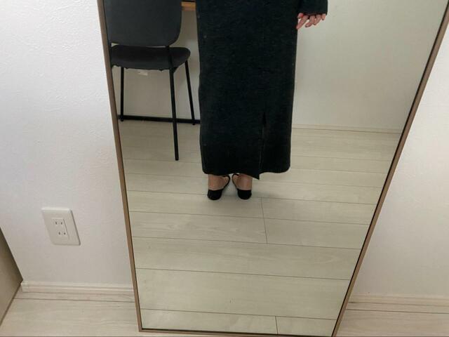 【GU　パフィータッチロングニットワンピース(長袖)】低身長さんでも着こなせるサイズ展開が嬉しい