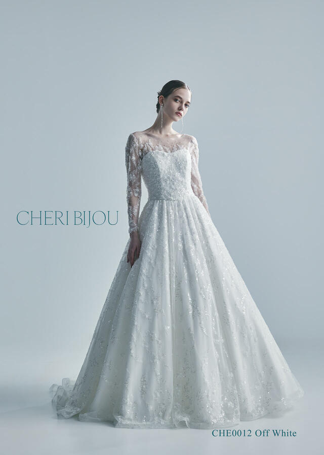 【クラウディア】CHERI BIJOU(シェリービジュー)新作ウェディングドレス|CHE0012_OffWhite