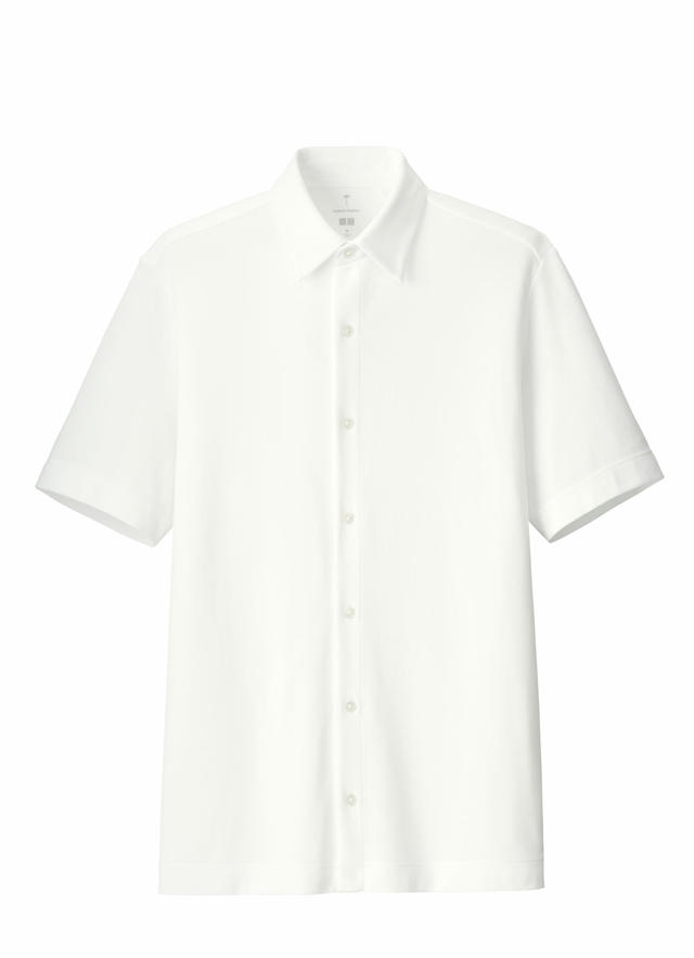 エアリズムフルオープンポロ（白）