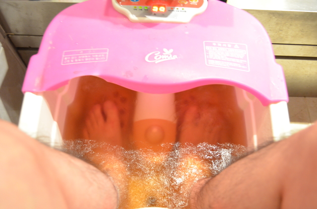 『韓方文化館』の足湯は全身がぽかぽかしてくるので、冬場はとくにありがたい